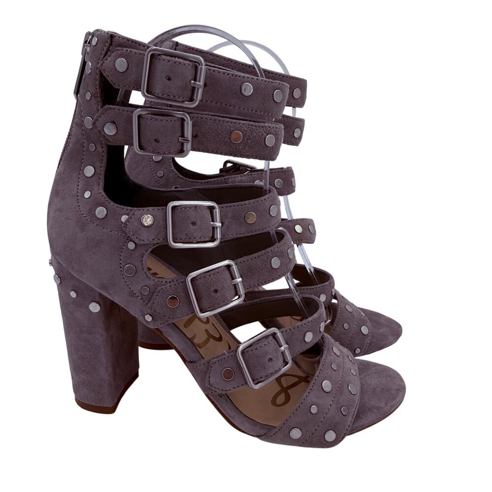 Sam Edelman Grey Buckle High Heel York Heels Size 6 New Without Tags